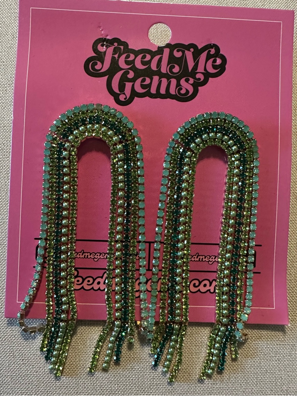 NEW Feed Me Gems Kermie Rainbow Earrings
